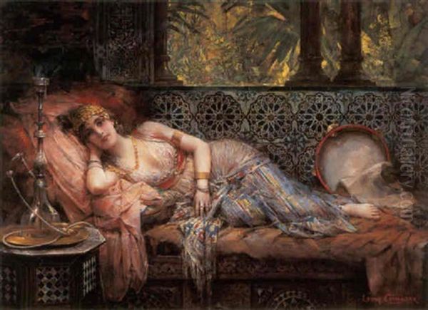 Odalisque Oil Painting by Leon Commere