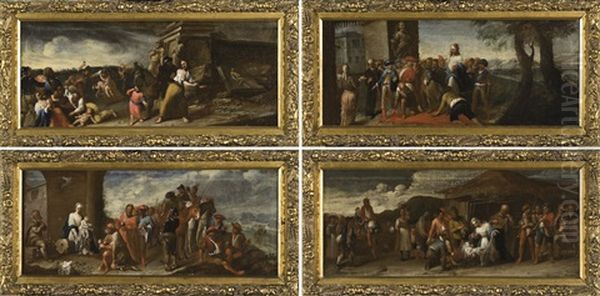 La Strage Degli Innocenti (+ 3 Others; 4 Works) Oil Painting by Scipione Compagno