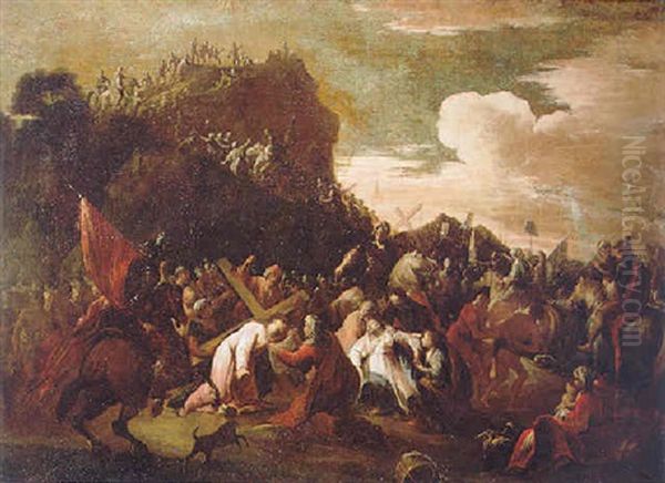 Christ On The Road To Calvary Oil Painting by Scipione Compagno