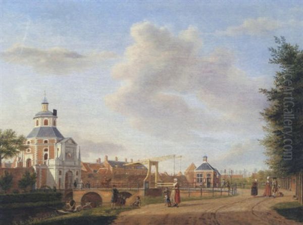 The Witte Vrouwenpoort, Utrecht Oil Painting by Jan ten Compe