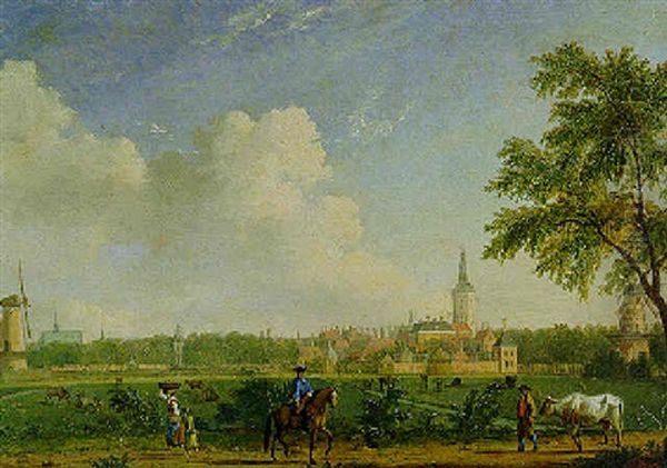 View Of The Hague Form The North North-west Oil Painting by Jan ten Compe