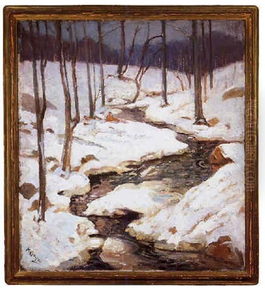 Winter Thaw Oil Painting by Maurice Compris