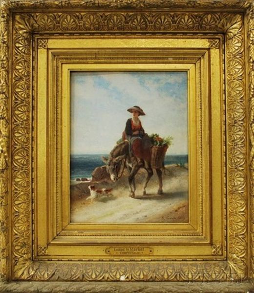 Going To Market Oil Painting by Francois Claudius Compte-Calix