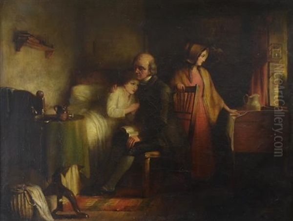 The Sick Child Oil Painting by Charles Compton