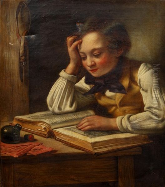 The Young Scholar Oil Painting by Charles Compton