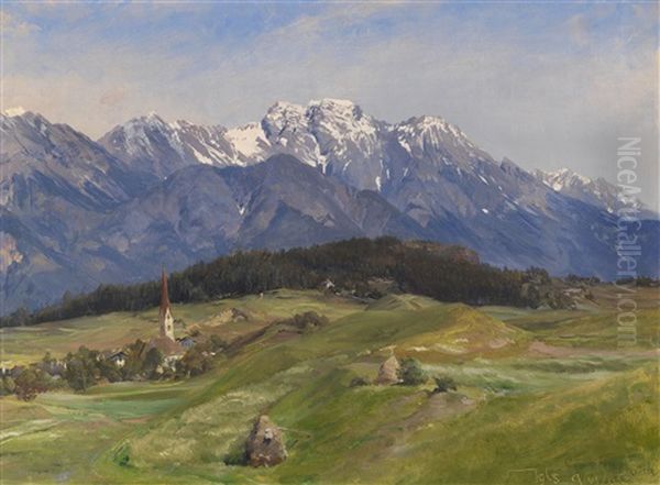 Blick Auf Igls Im Inntal Oil Painting by Edward Theodore Compton