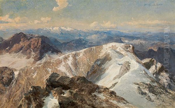 View Of The Dachstein Oil Painting by Edward Theodore Compton