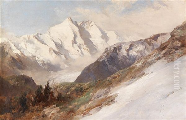 Blick Auf Die Nordseite Des Grosglockners Oil Painting by Edward Theodore Compton