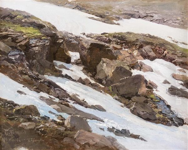 Apere Halde In Den Aiguilles Oil Painting by Edward Theodore Compton