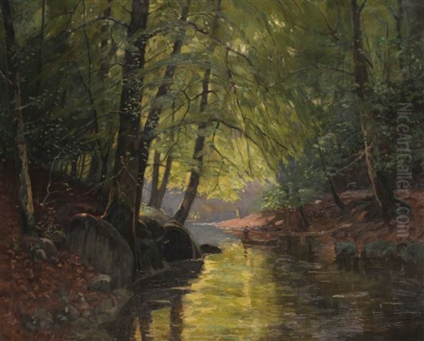 Kahnpartie Im Spreewald Oil Painting by Edward Theodore Compton