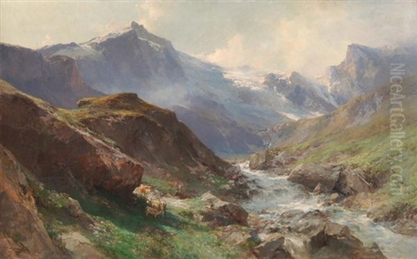 Motiv Aus Den Hohen Tauern In Osterreich Oil Painting by Edward Theodore Compton