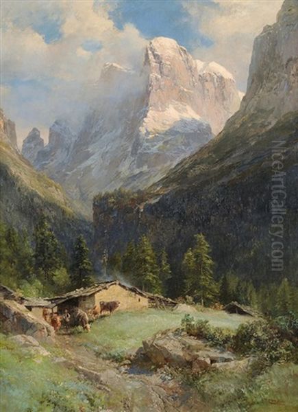 Cima Di Brenta, Dolomiten Oil Painting by Edward Theodore Compton