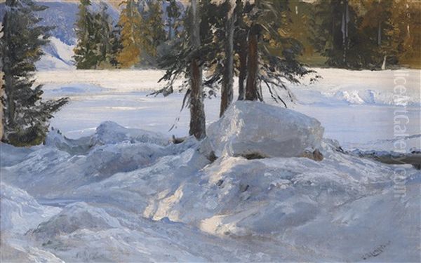 Wintersonne Oil Painting by Edward Theodore Compton