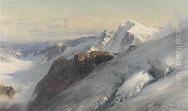 Hochgebirgslandschaft Mit Gletschern Oil Painting by Edward Theodore Compton