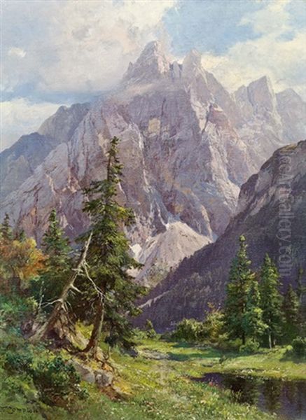 Ansicht Bei Cortina, Montecristallo Oil Painting by Edward Theodore Compton