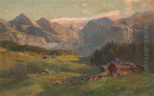 Gotzenalpe Oil Painting by Edward Theodore Compton