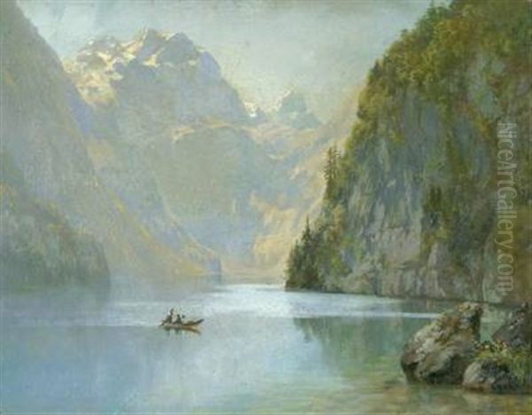 Am Konigssee Mit Blick Auf Den Watzmann Oil Painting by Edward Theodore Compton