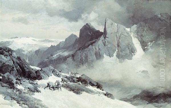 Norwegische Gebirgslandschaft Oil Painting by Edward Theodore Compton