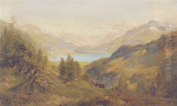 Alpine View Oil Painting by Edward Theodore Compton