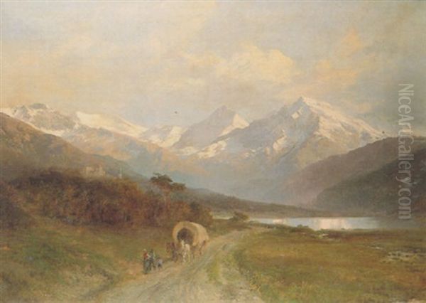 The Orteler-spitz, Tyrol, From St. Valentine Auf Der Heide Oil Painting by Edward Theodore Compton