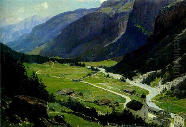 Gurgl Beim Fernpas Oil Painting by Edward Theodore Compton