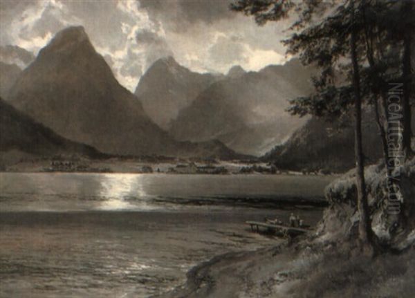 Aachensee Oil Painting by Edward Theodore Compton