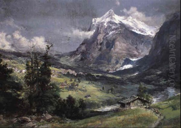 Tal Im Hochgebirge Oil Painting by Edward Theodore Compton