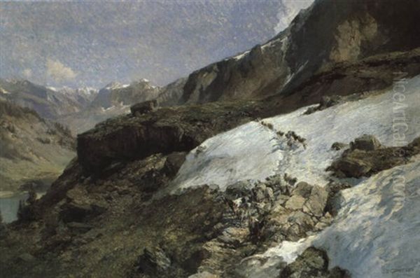 Ziegen Und Schafe Im Hochgebirge Oil Painting by Edward Theodore Compton