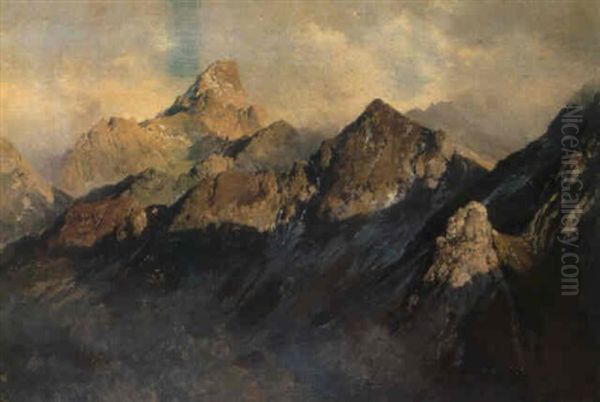 Hochvogel, Oberstaufen Oil Painting by Edward Theodore Compton