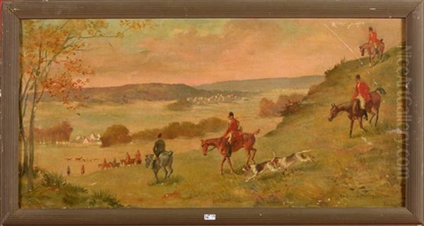 Scene De Chasse A Courre Oil Painting by Edouard Guy Comte du Passage