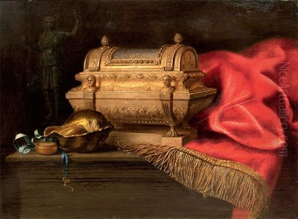 Nature Morte Au Coffre Et Tapis Oil Painting by Meiffren Comte