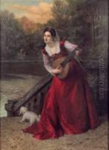 La Musicienne Oil Painting by Pierre Charles Comte