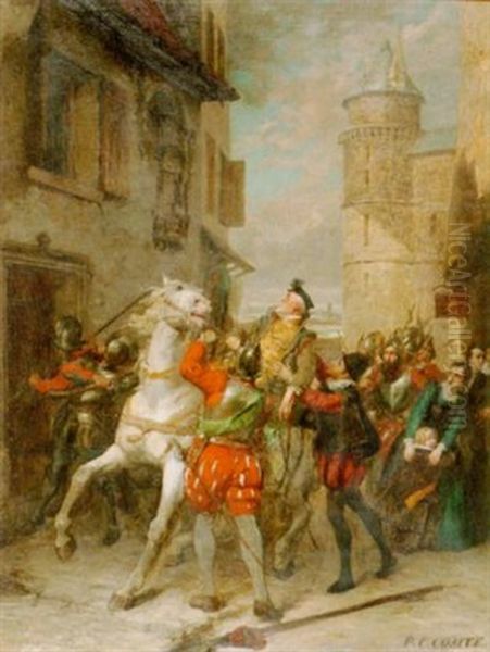 Un Attentat Sur Le Duc De Guise Oil Painting by Pierre Charles Comte