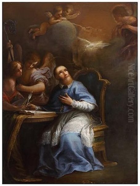 Saint Francis Of Sales Oil Painting by Sebastiano Conca