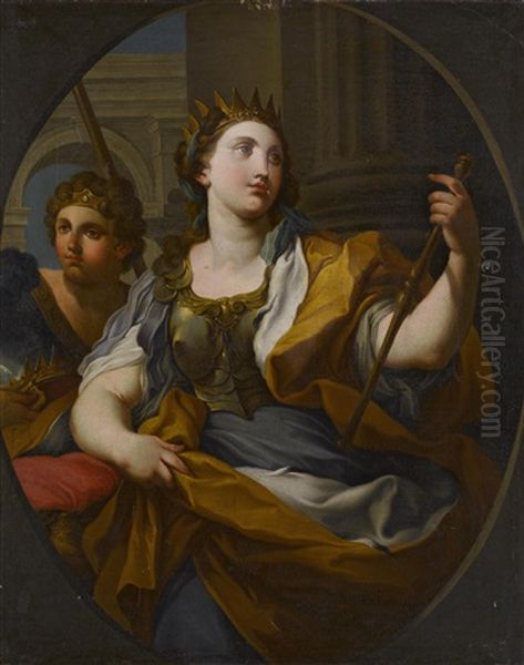 An Allegory Of Justice And An Allegory Of Fortitude (pair) Oil Painting by Sebastiano Conca