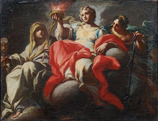 The Three Christian Virtues Oil Painting by Sebastiano Conca