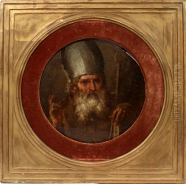 Head Of A Bishop Oil Painting by Sebastiano Conca