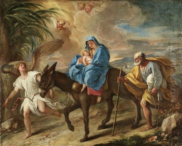 Hl. Familie Auf Der Flucht Nach Agypten Oil Painting by Sebastiano Conca