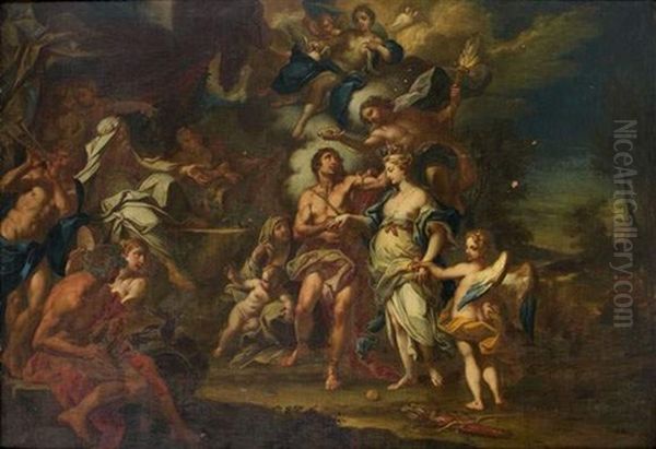 Le Mariage D'hippomene Et Atalante Oil Painting by Sebastiano Conca