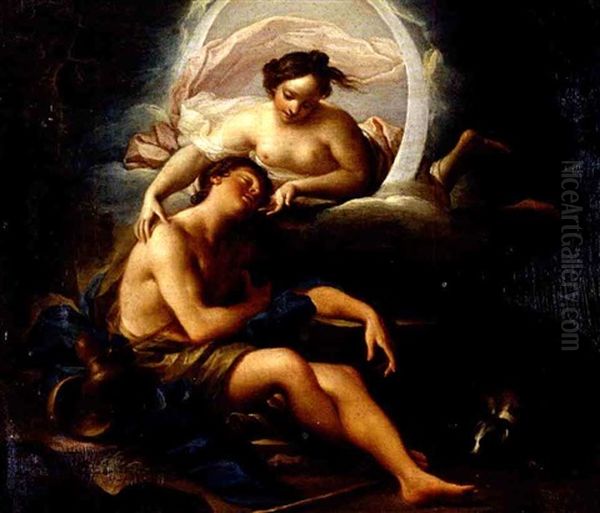 Selene And Endymion Oil Painting by Sebastiano Conca