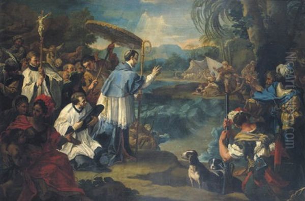 Le Miracle De Saint Turibe De Lima Oil Painting by Sebastiano Conca