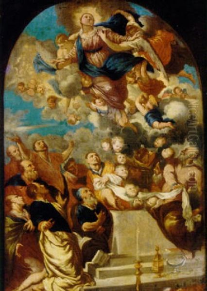 The Ascension Of The Holy Virgin Oil Painting by Sebastiano Conca