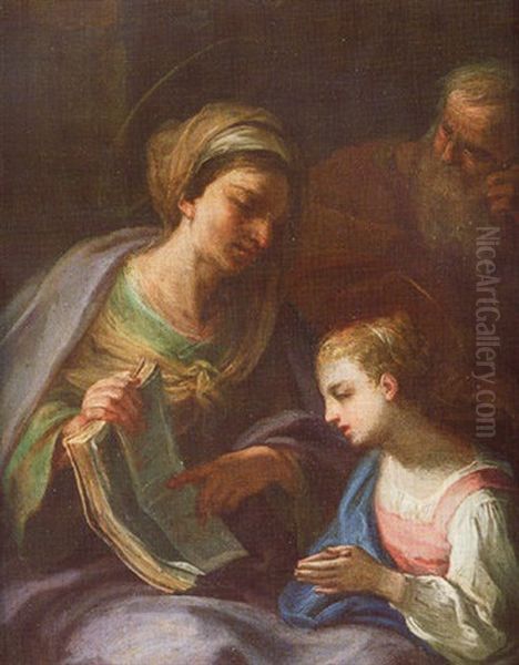 The Education Of The Virgin Oil Painting by Sebastiano Conca