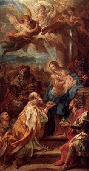 The Adoration Of The Magi Oil Painting by Sebastiano Conca