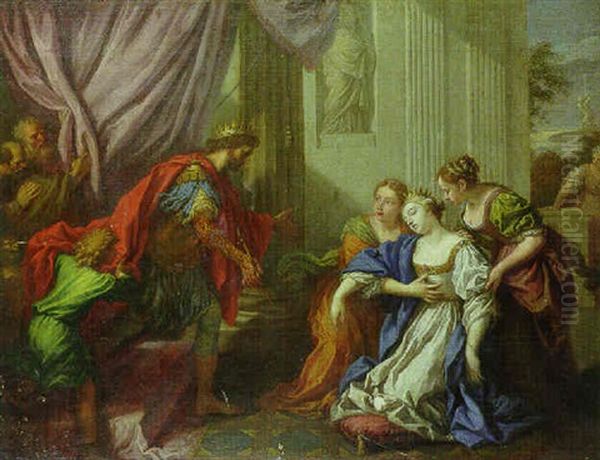 Esther Swooning Before Ahasuerus Oil Painting by Sebastiano Conca