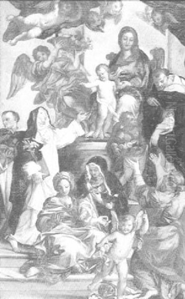 Sketch From An Altarpiece Oil Painting by Sebastiano Conca