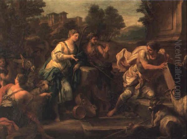 Rachel At The Well Oil Painting by Sebastiano Conca