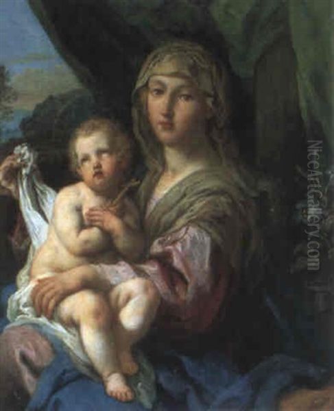 Madonna Mit Kind In Einer Landschaft Oil Painting by Sebastiano Conca