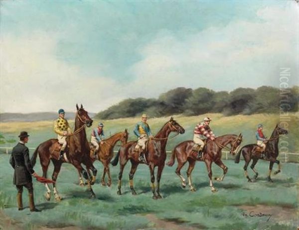 Le Depart Pour La Course Oil Painting by Charles-Fernand de Condamy