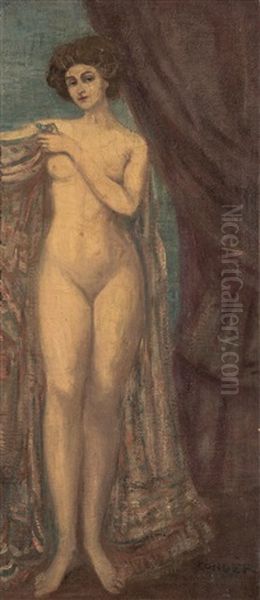 Standing Nude Oil Painting by Charles Conder